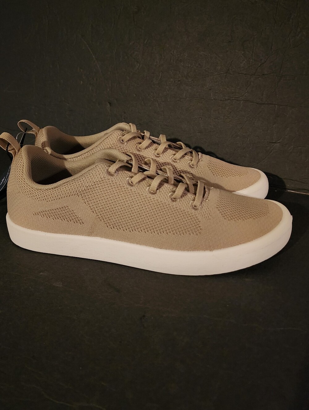 George Men’s Khaki Knit Sneakers Size 7.5 Lightweight Casual Comfort Shoes NWT
